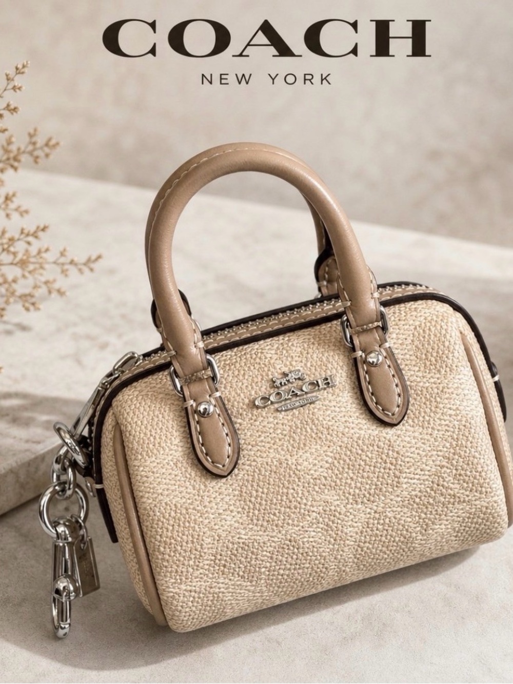 COACH. Mini Rowan Bag Charm.. - Picture 2 of 13